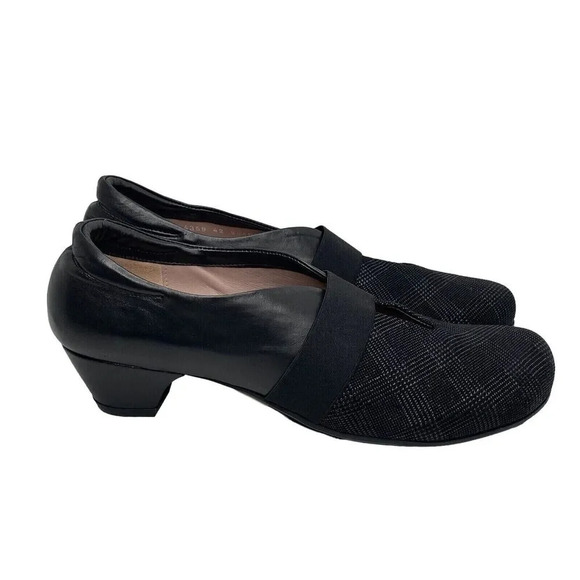 BeautiFeel Bertha Black Leather Mary Jane Cuban Low Heels Size 42 (US 11.5)